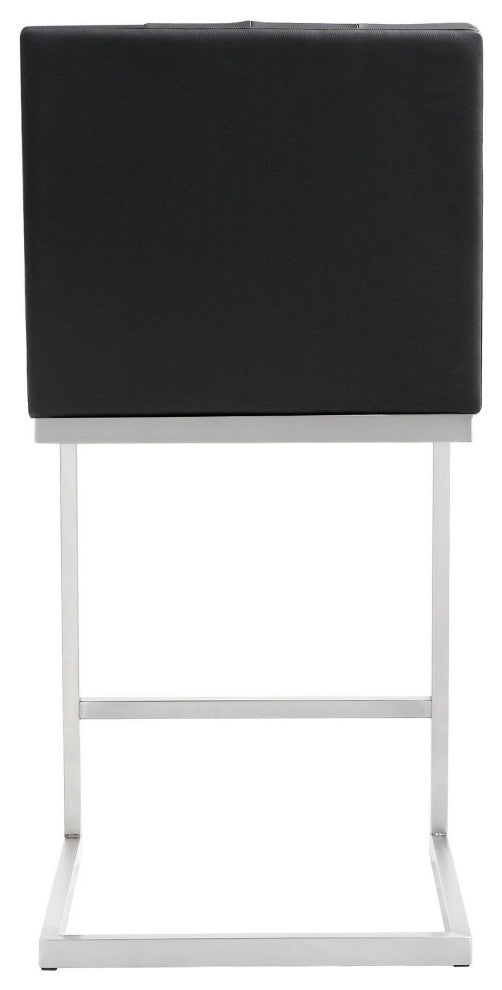 Helsinki Black Stainless Steel Counter Stool - Set of 2 - Black