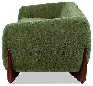 Alpine 90.5" Sherpa Sofa, Moss Green Fleeced Teddy
