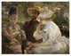 "On the Terrace at Sevres" Digital Paper Print by Marie Bracquemond, 38"x30"