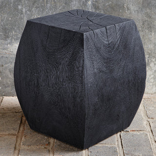 Uttermost 25296 Grove Black Wooden Accent Stool