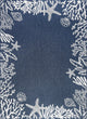 Biscayne Novelty Coastal Navy/Cream Rectangle Indoor/Outdoor Area Rug, 8'x10'