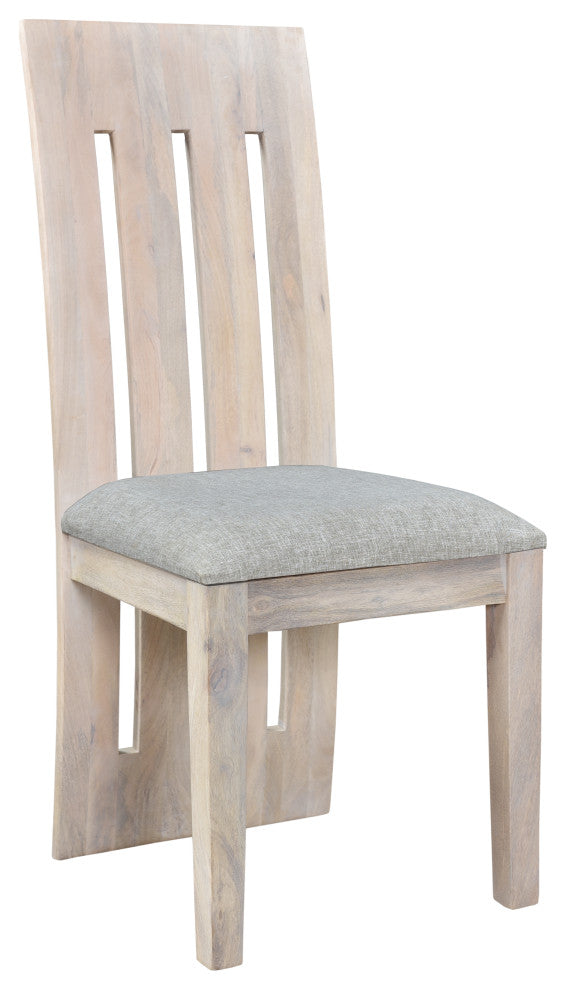 Talia Wood Chair, Set of 2, White, Upholstered