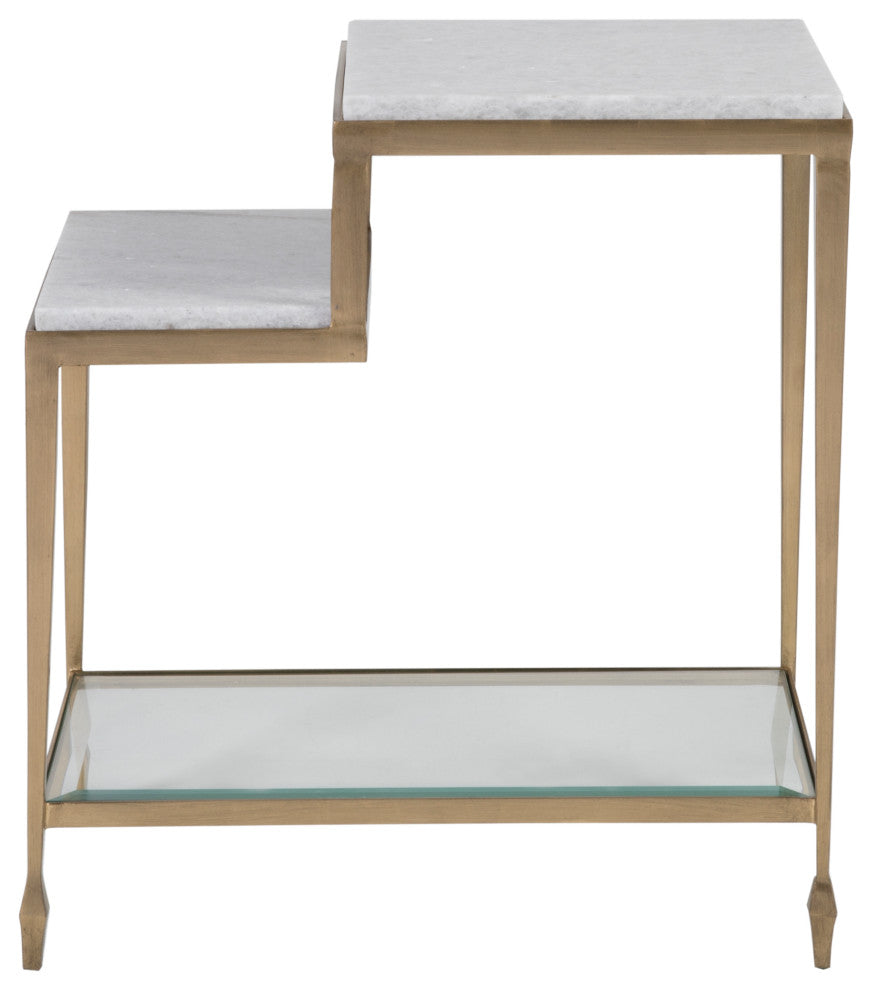 Sashay Gold Rectangular End Table