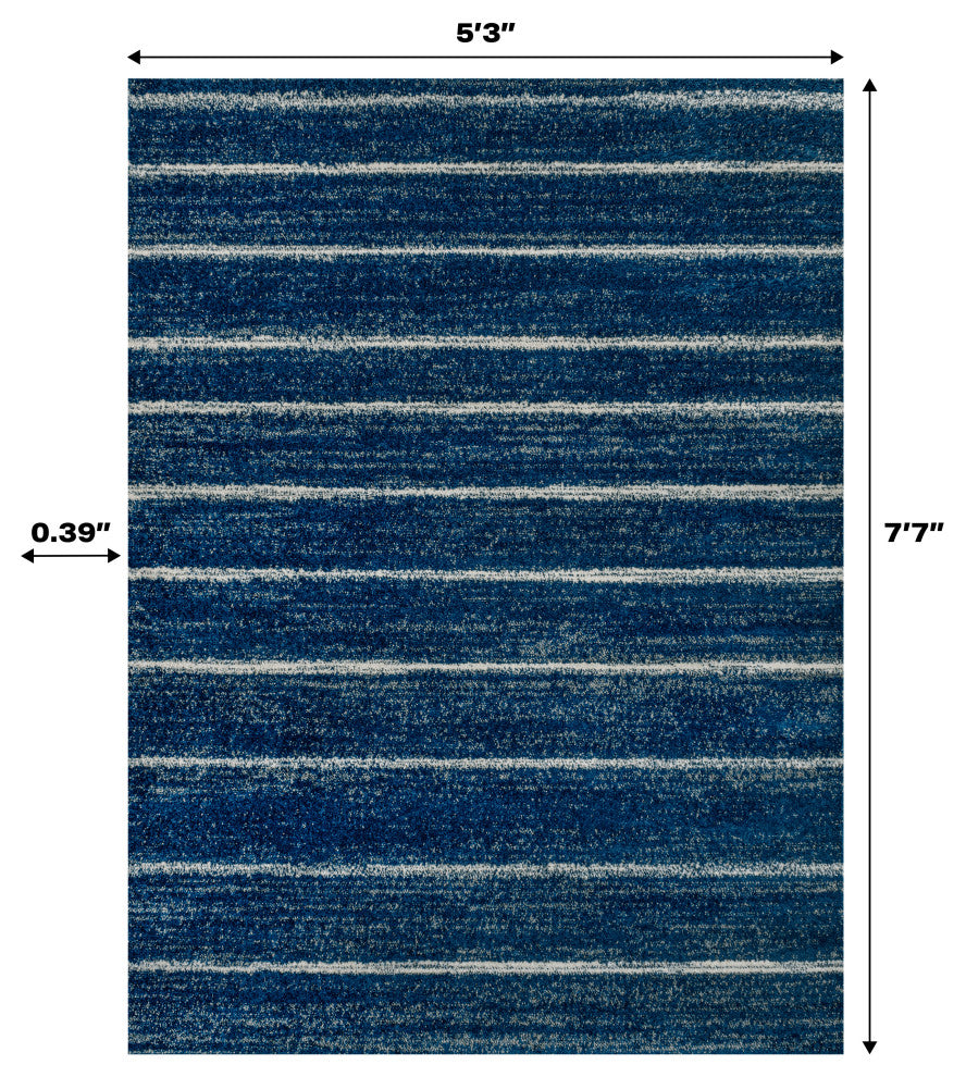 Williamsburg Minimalist Stripe Rug, Navy/Cream, 4 Ft. X 6 Ft.