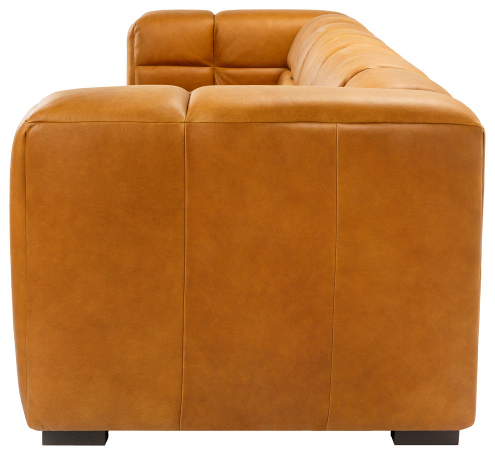 Grenoble 29"H x 94"W x 34"D Sofa, Brown, 100% Leather