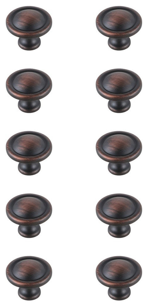 KB2007-ORB-10PK 1.2" Mushroom Knob, Set of 10, Oil-Rubbed Bronze