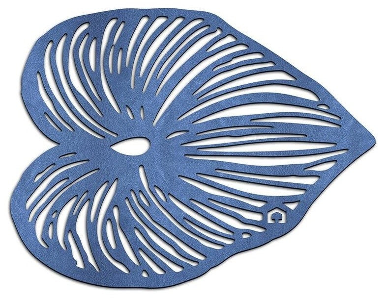 Double-Sided Blue Leaf Trivet