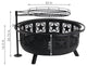 Sunnydaze 30" Black All Star Fire Pit With Cooking Grate and Spark Screen