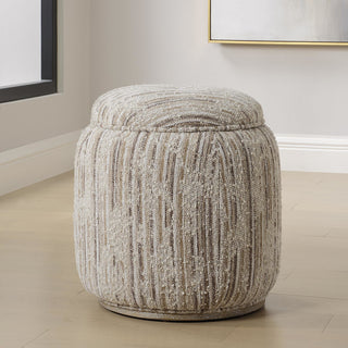 Uttermost 23876 Dialogue 18"W Pouf - Tan / Brown