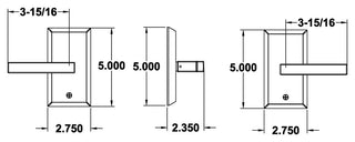 Premium Aqua Solid Brass Privacy Set With Delta Lever, Brushed Nickel