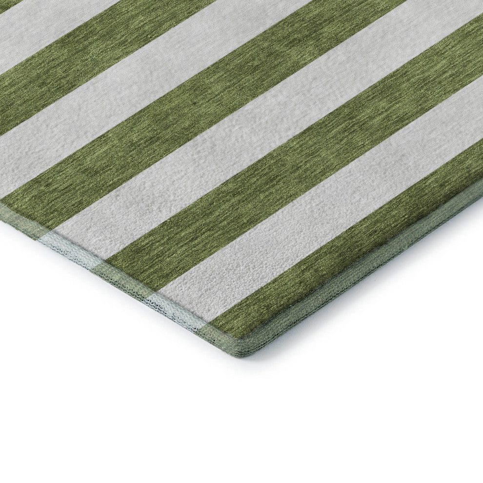 Premium Machine Washable Mayfield AMF528 Olive 8' x 10' Rug