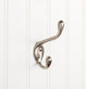 4-1/2" Double zinc wall mount hook. Finish: SN.