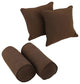 Solid Twill Throw Pillows With Inserts, 4-Piece Set, Chocolate