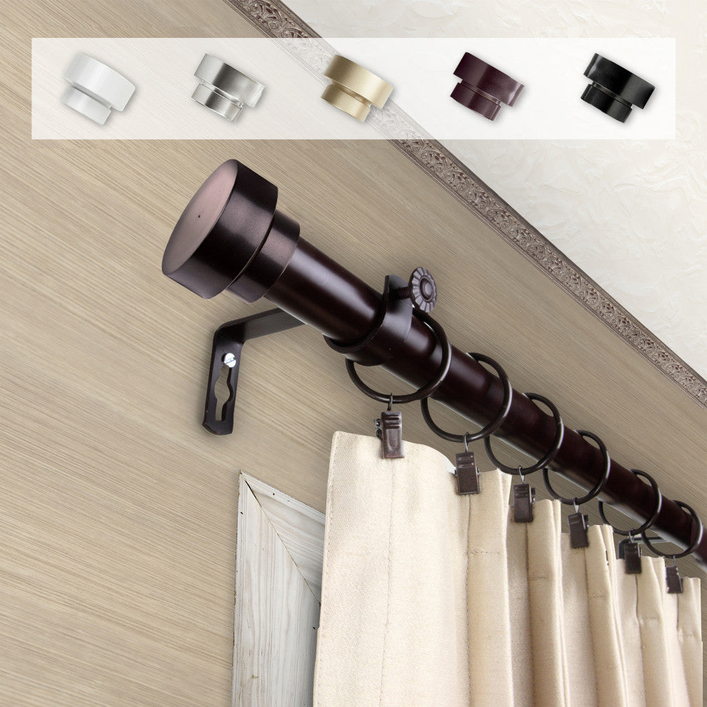 Bonnet 1" Curtain Rod, Mahogany, 160-240"