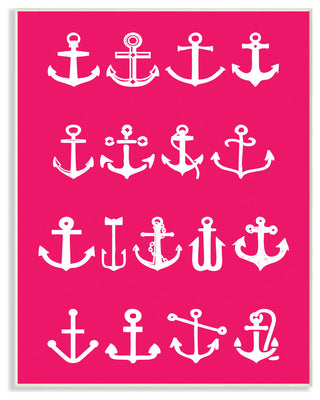 'Neon Anchors', Wall Plaque, 10"x0.5"x15"