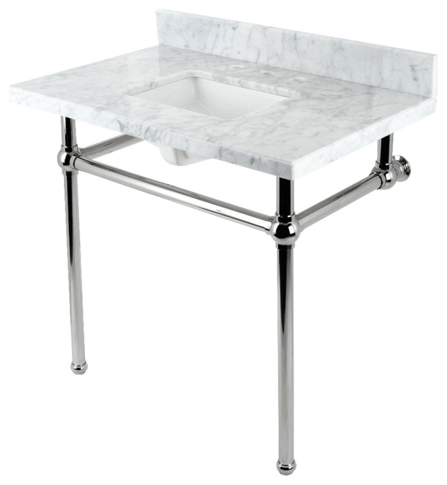 KVBH3622M8SQ6 36" Console Sink with Brass Legs (8-Inch, 3 Hole)