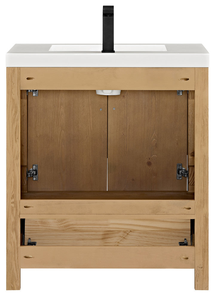 Bondi Single Bath Vanity, Light Brown, 30inch, No Mirror