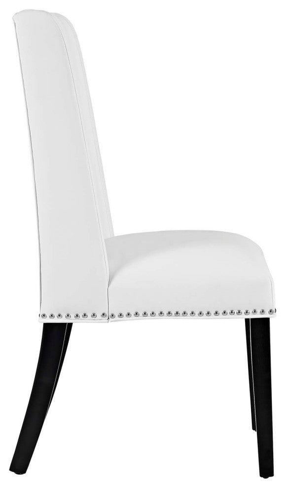 White Baron Dining Chair Vinyl Set of 2