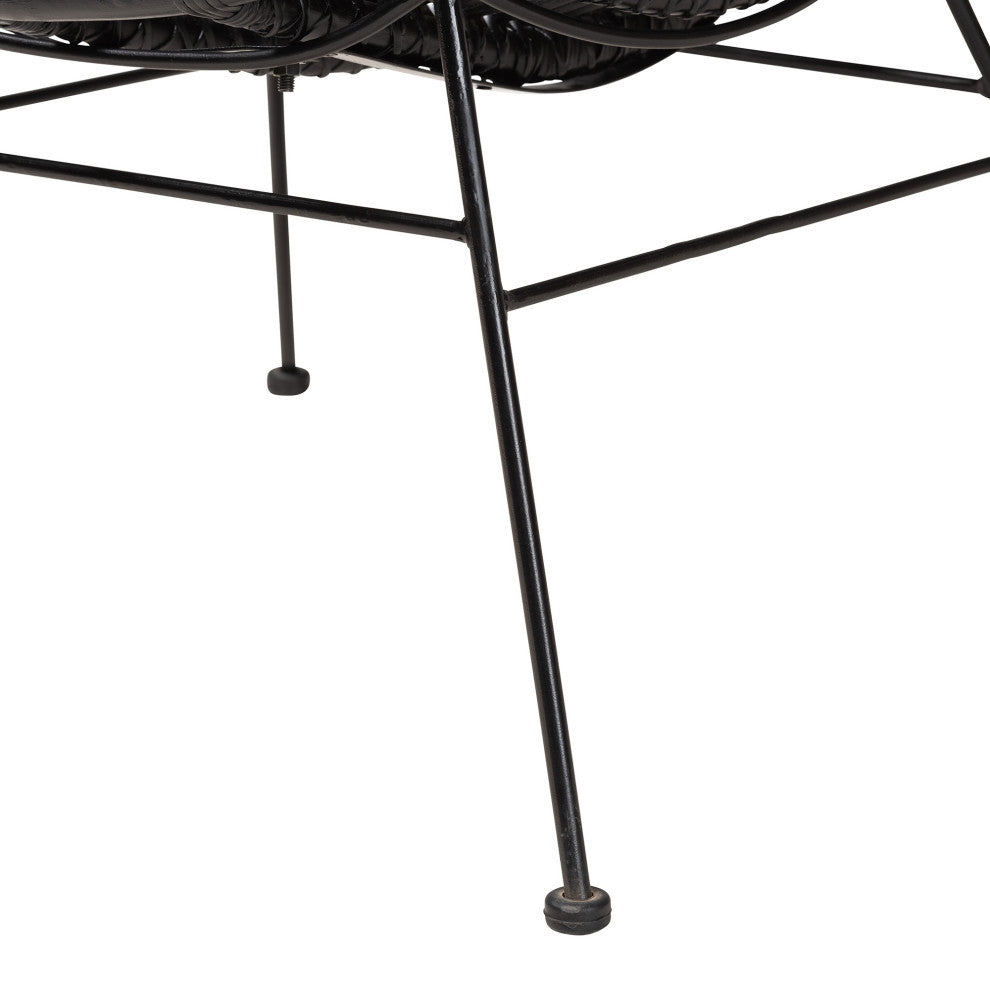 Alexa Rattan Accent Chair, Black