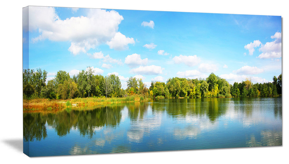 Spring Lake Panorama, Landscape Canvas Art Print, 40x20
