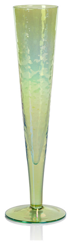 Kandi 4-Piece Slim Champagne Flute Set, Luster Green