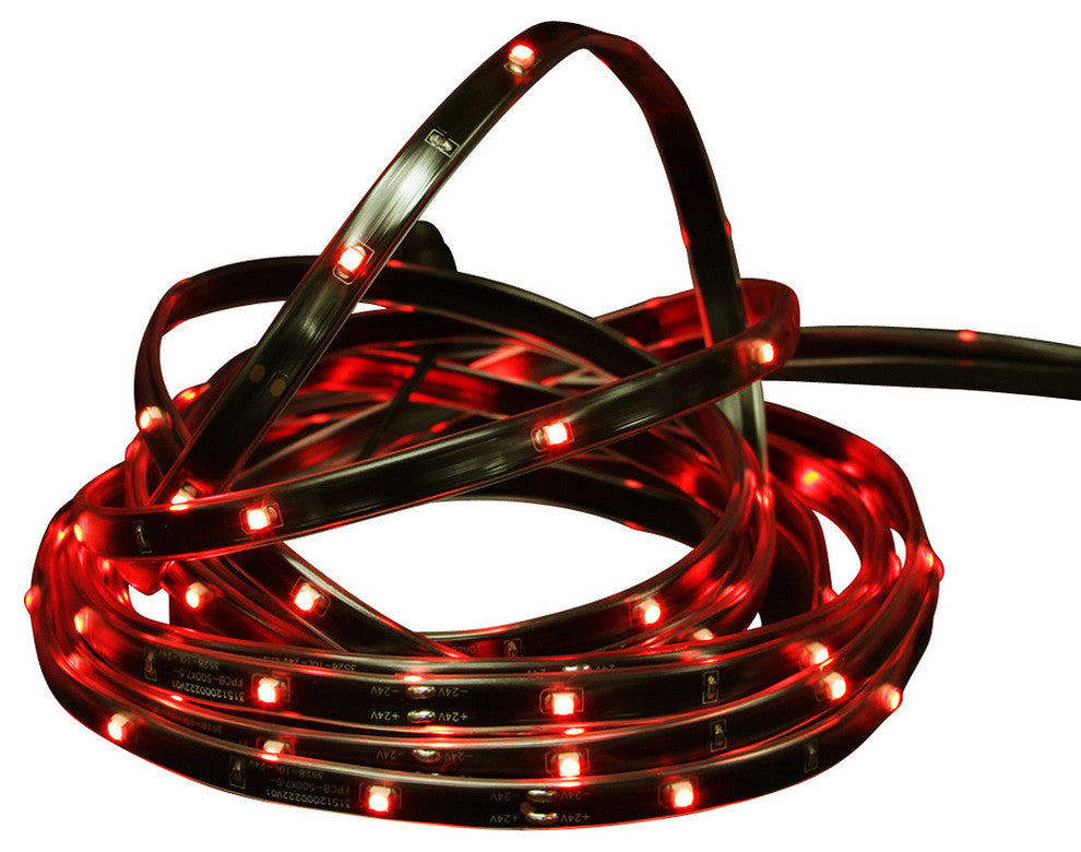 18' LED Indoor/Outdoor Christmas Linear Tape Lighting, Red / Black