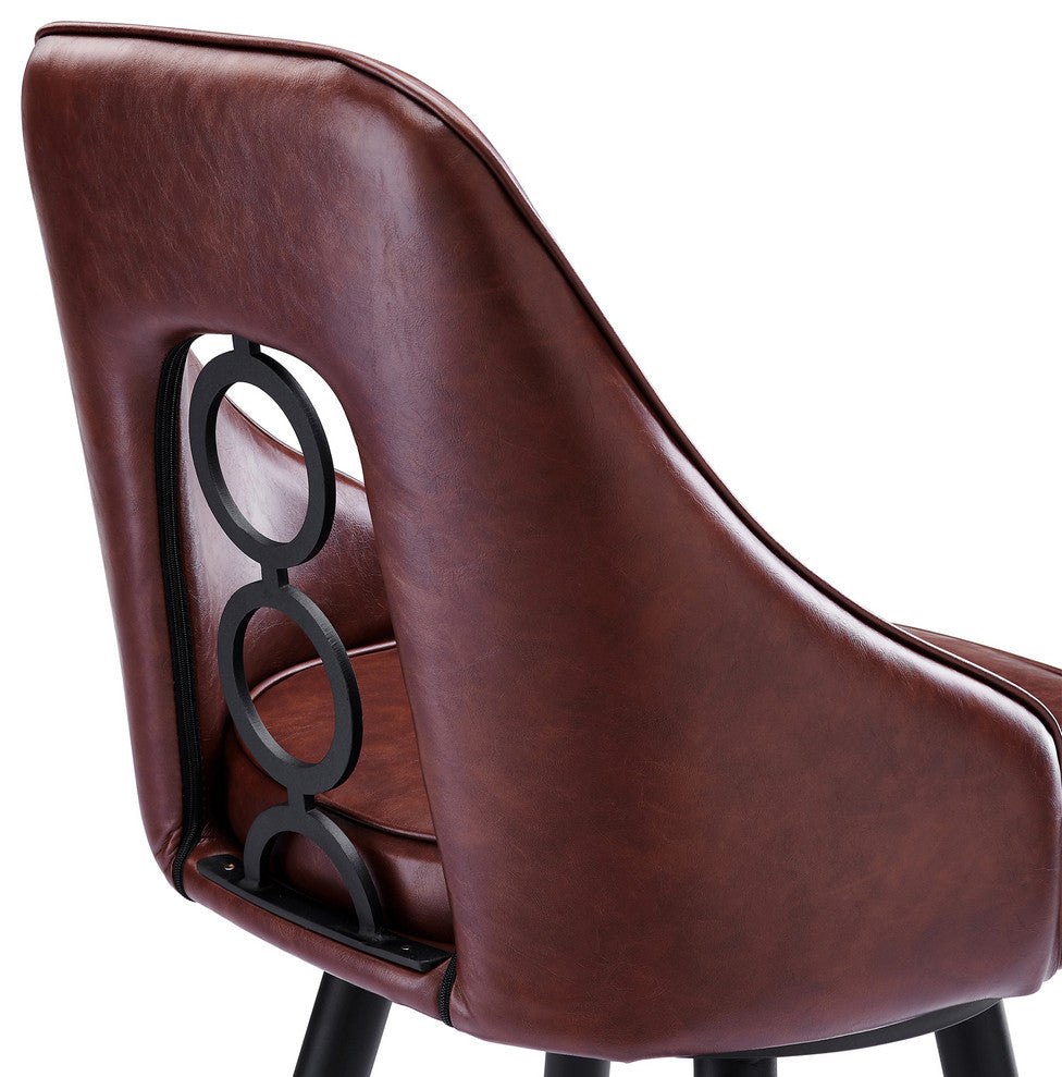 Ruby Contemporary 30" Bar Height Barstool In Black Powder Coated Finish