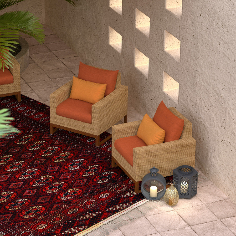 Mili 2 Piece Sunbrella Outdoor Patio Club Chairs, Tikka Orange