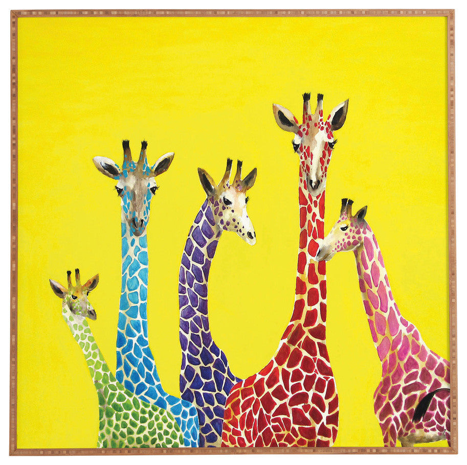 Deny Designs Clara Nilles Jellybean Giraffes Framed Wall Art