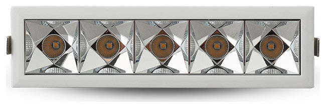 5 Lights Integrated LED Recessed Downlight w/ Trim Commercial Grade, White