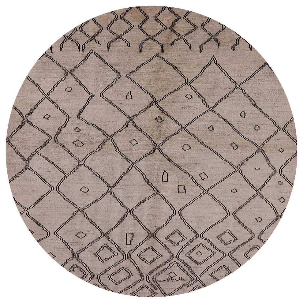 Ahgly Company Indoor Round Mid-Century Modern Area Rugs, 5' Round