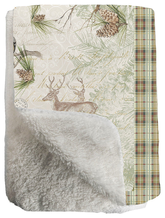 Laural Home Woodland Forest Sherpa Throw Blanket