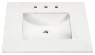 Terra Bathroom Vanity, Walnut/Brushed Nickel, 30", Calacatta Quartz Top