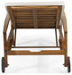 Lucknow Outdoor Acacia Wood Chaise Lounge with Water Resistant Cushion, Set of 2, Cream + Teak