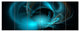 Blue Fractal Galactic Nebula, Abstract Wall Art Canvas, 70"x28", 6 Panels