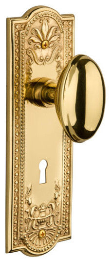 Nostalgic Passage-Meadows Plate-Homestead Knob-Unlacquered Brass, NW-716993