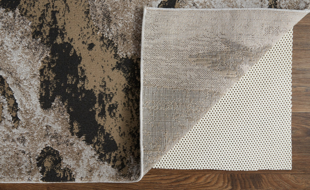 Weave & Wander Kayden Rug, Charcoal Gray/Beige, 1'-8" X 2'-10"