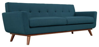 Modern Contemporary Armchair and Sofa, 2-Piece Set, Azure