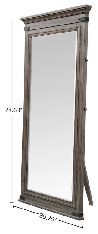 Forge 37" Wide Floor Mirror, Brushed Steel