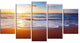 "Stunning Blue Waves And Brown Sand" Beach Canvas Wall Art, 5 Panels, 60"x32"
