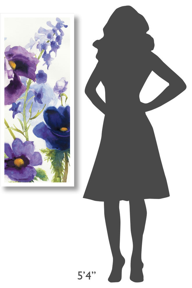 "Blue and Purple Mixed Garden I Panel II" Print by Shirley Novak, 18"x42"