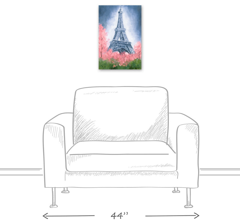 Painted Eiffel Tower 12x18 Canvas Wall Art