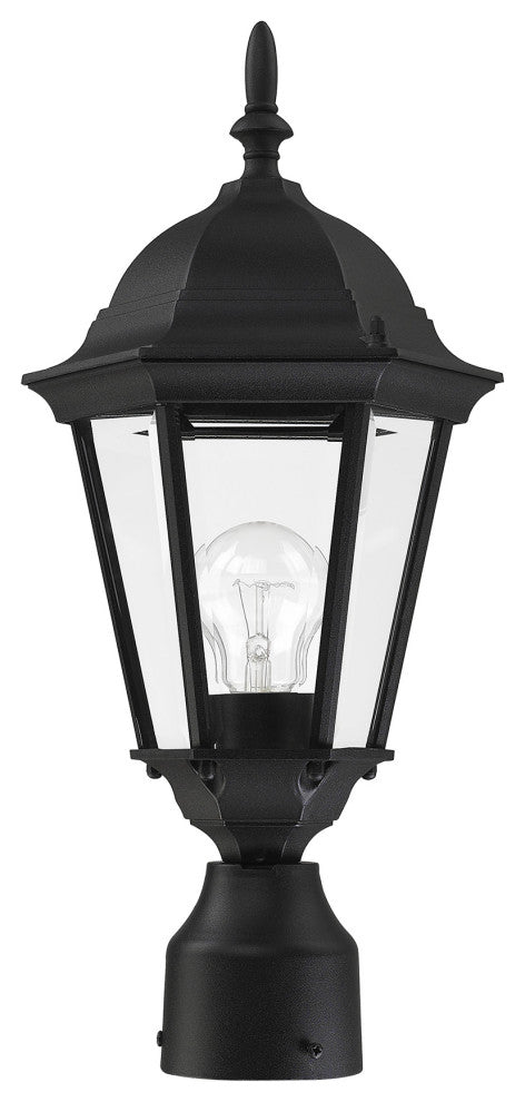 Textured Black Traditional, Historical, Outdoor Post Top Lantern