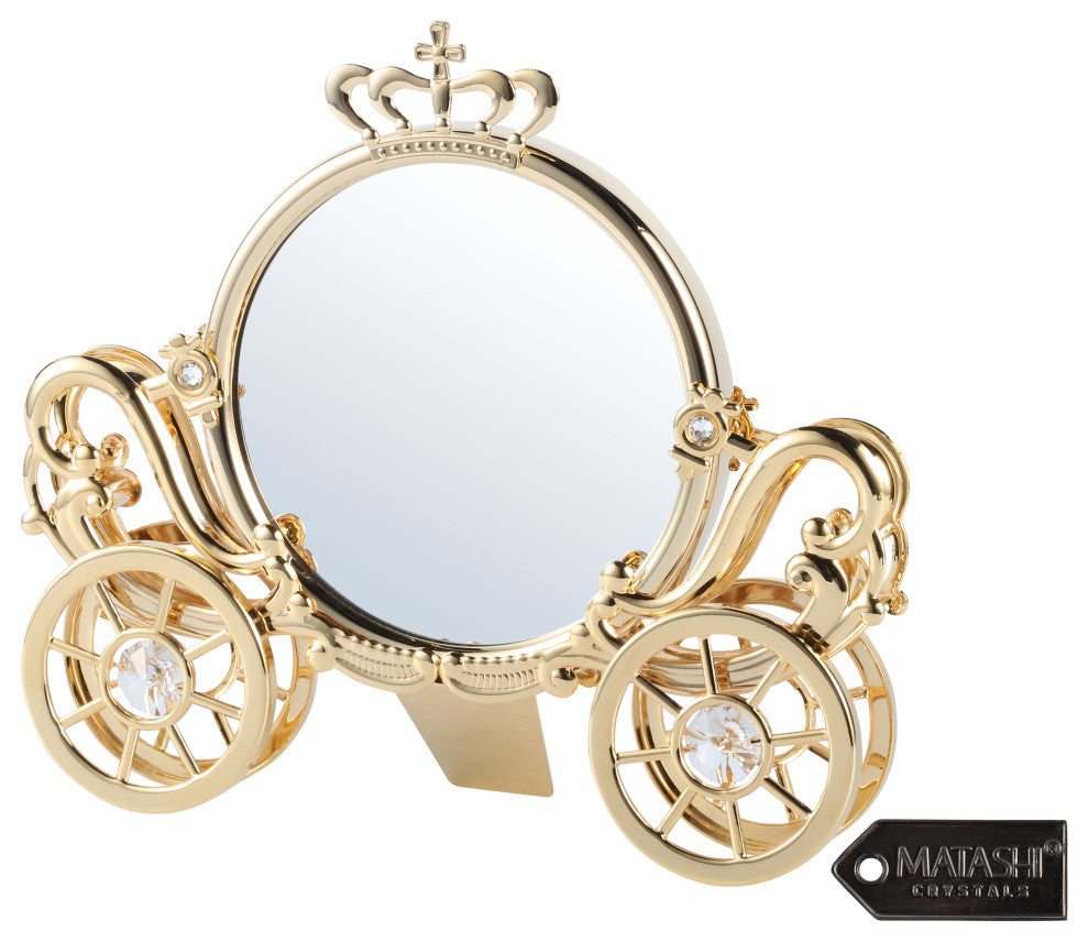Gold Plated Cinderella Princess Coach Mirror