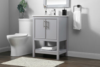 24" SIngle Bathroom Vanity, Grey