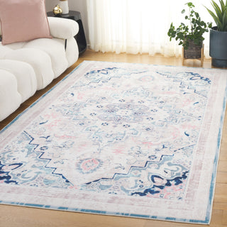 Safavieh Arizona Machine-Washable Collection ARZ324 Rug, Ivory/Aqua, 6'x9'