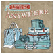 "Adventure Love Suitcase Taupe" Digital Paper Print by Mary Urban, 32"x32"
