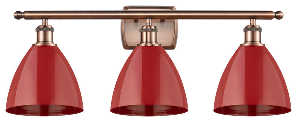 Innovations 516-3W-AC-MBD-75-RD-LED 3 Light Bath Vanity Light, Antique Copper