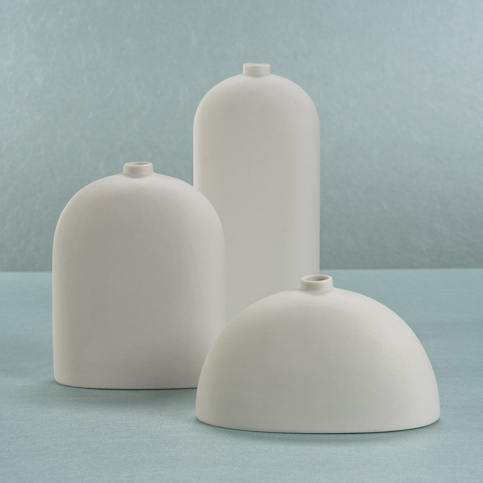 Lucca All-White Ceramic Vase, Small