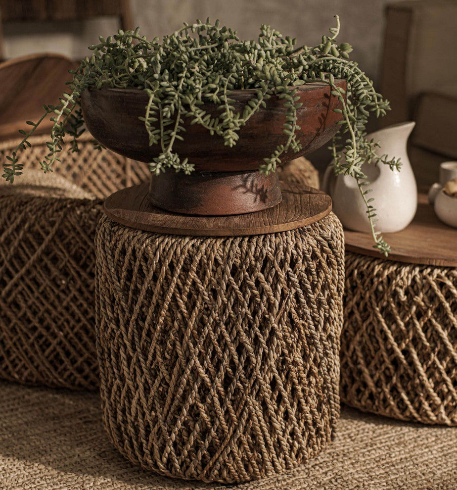 D-Bodhi Knut Side Table, Brown, 15"hx18"d